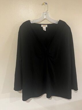 Black Knot Front Blouse